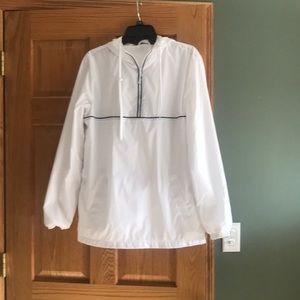 Tunic style quarter zip windbreaker
